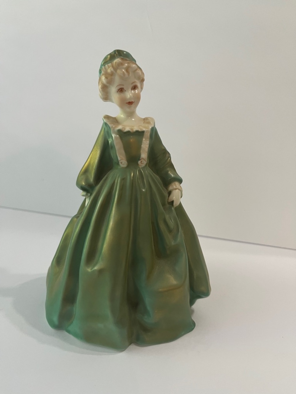 Royal Doulton Pale Green and Cream Lady Figurine